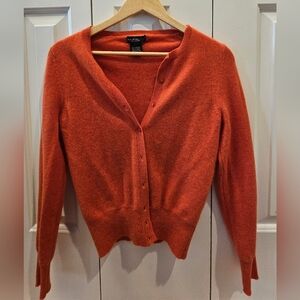 Lord & Taylor, XS, 100% Cashmere Orange Cardigan